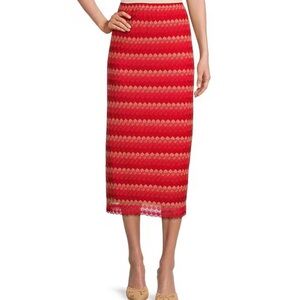 NWT Chelsea & Violet Suri Chevron Crochet Midi Pencil Skirt - Women's L